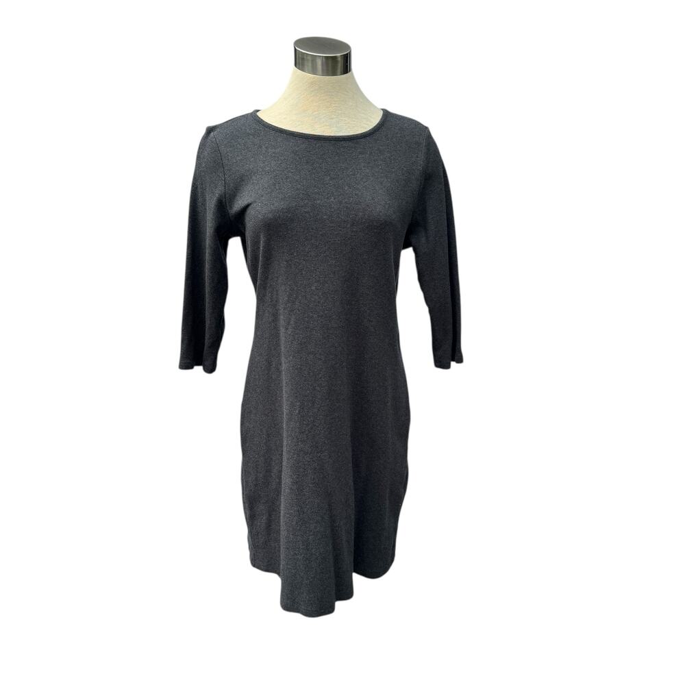 Liz Claiborne Medium Gray Fitted Tee Dress